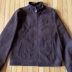 Men’s Dark Brown Suede Bomber Jacket